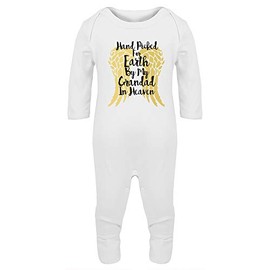 Hippowarehouse Hand Picked for Earth by My Grandad in Heaven Baby Romper All in one Piece Unisex White