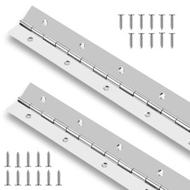 2PCS 12 Inch Piano Hinge Stainless Steel Continuous & Piano Hinge Heavy Duty Piano Hinges, 0.04" Leaf Thickness, 0.5" Knuckle Length, Screw included