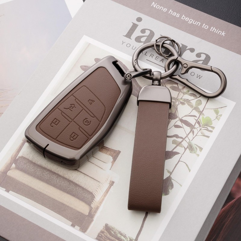 Qunzes Key Fob Cover with Heavy-duty Keychain For Chevy Silverado