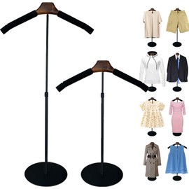 Huaerle 2 Pcs T-Shirt Display Stand, 32" Height Adjustable Shoulder Stand, Clothing Hanging Rack for Garment, Coat, Retail Vendor Shops, Steaming