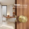 Moquin Flat Ball Passage Brushed Gold Door Knob No Lock,