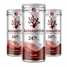 Astaxanthin Supplements 24mg Astaxanthin Softgels,from Microalgae, Triple Strength Astaxantina Antioxidant Wellness Support