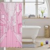 jejeloiu Girls Tokyo Street Shower Curtain 72"x72" Pink Japanese Street