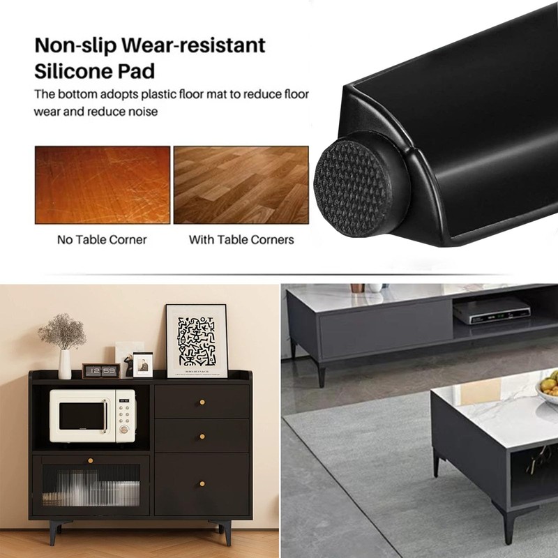 Set of 4 Furniture Feet, 15 cm Triangle Table Legs,