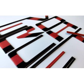 AFX-TRIMS 3D BLACK RED LINE DOMED TAILGATE LETTERS FOR 2023-2025 COLORADO US MADE