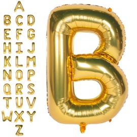Large Mylar Foil Helium Letter Balloons 40 Inch Gold Balloons Alphabet Letters for Birthday Bridal Shower Anniversary Decorations (Letter B)