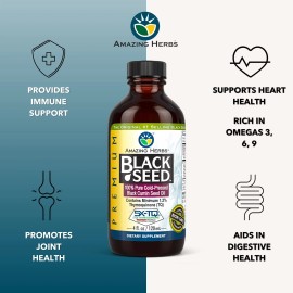Amazing Herbs Black Seed Cold-Pressed Oil - 4 Ounces