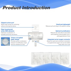 20-Pack HME 1500 T-Shape Tracheostomy Heat and Moisture Exchanger with Rotary O2 Port