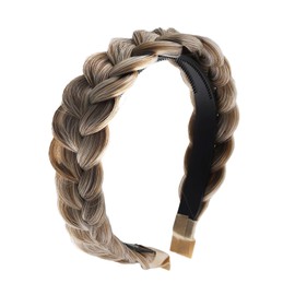 1Pcs Plait Hair Bandhair Elegant Head Hoop Braid Headband with a Clip at the Top, for Girls Women Accessorries Highlighted (Mixed color, One Size)