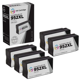 LD Products Compatible Replacements for HP 952XL Ink Cartridges 952 XL High Yield (5 Pack Black) for use in for OfficeJet 7740, 8702, 8715 OfficeJet Pro 7740, 8210, 8216, 8218, 8710, 8714, 8716, 8717