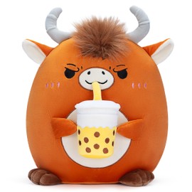 PLAYNICS Original 14-Inch Large Highland Scottish Cow Stuffed Animal Toy Plush Pillow,Cute Soft Big Size Hugging Cuddle Huggable Plushie,Gift for Kids