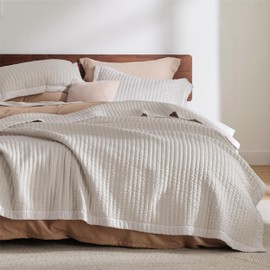 Bedsure Bedsure Quilts Queen Size - Queen Quilt Bedding Set Bedspread Coverlet Comforter, Lightweight Corduroy Pattern Bedspread, 3-Piece Set with 90"x96" Coverlet & 2 Pillow Shams, All-Season Soft Microfiber