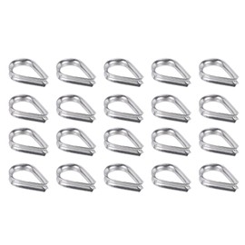 PATIKIL 1/8 Inch Wire Rope Thimbles, Pack of 20 Wire Rope Rigging 316 Stainless Steel Thimbles for 2 mm Diameter Loop Lifting Cable