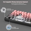 MageGee LIGHT100 Wireless Creamy Keyboard, Gasket Structure Hot Swappable, 2.4G/USB-C/BT5.0