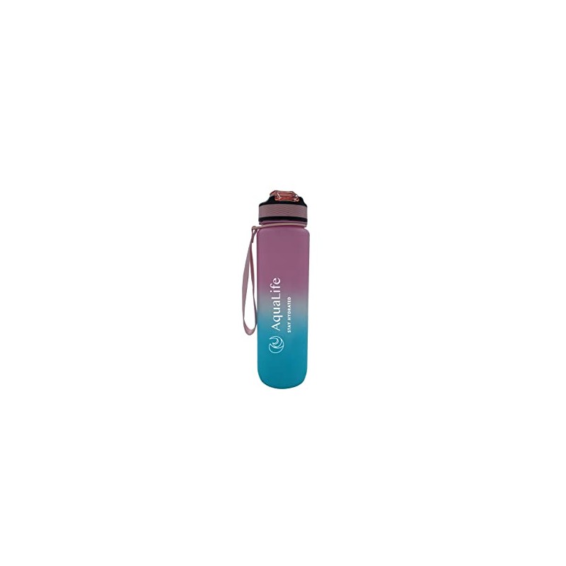 AquaLife Time marked, motivational 1L water bottle, leakproof sports water