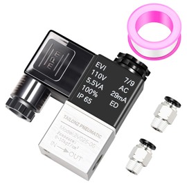 TAILONZ PNEUMATIC 1/8 inch NPT 110V Way Normally Closed Electric Solenoid Air Valve 2V025-06 Junction Box