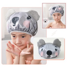 JK Home Kids Shower Cap, Double-Layer Waterproof Reusable Elastic Animal Bathing Shower Hat, Fun Cute Cartoon Bath Caps for Boy Girls
