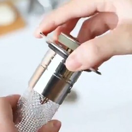 Pop-Up Drain Stopper for Bathroom Sink – Stainless Steel Filter & Hair Catcher