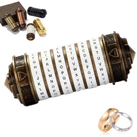 Da Vinci Code Cryptex - Mini rompecabezas de bronce con cerradura para el día de San Valentín, regalos para él, hombres, mujeres, papá, niños, aniversario, aniversario, cumpleaños, romántico, para