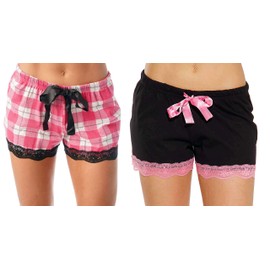 Just Love Womans Pajamas Shorts PJs Sleepwear (Pack of 2) 6334-10018-PNK-L