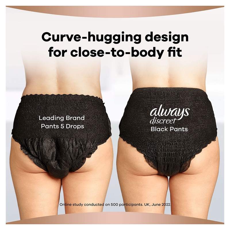 Always Discreet Boutique Incontinence Pants Women, Large, Plus, 8 High