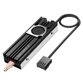 ineo Aluminum M.2 2280 SSD Heatsinks with 20mm Fan and Pure Cooper Strip for M.2 NVME SSD [C2600 Fan]