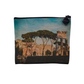 Canvas Bag - Collection Plus Beautiful Monument of World Wonders of the World Arcitecture City Constructions - Linen Look Linen Cosmetic Bag - Toiletry Bag - Purse, Trajan Forum, Cosmetic bag