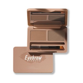 Eyebrow Powder Kit, Long-Lasting & Waterproof Two Colors Brown Tinted Brow Powder for Beginners, Easy to Apply, Stays All Day, Includes Brow Brush & Mirror