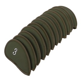 BESPORTBLE 12pcs PU Golf Club Iron Covers Thick Fake Protectors for Woods and Driver Durable Golf Club Head Covers Shielding from and Turf Elegant Green Set