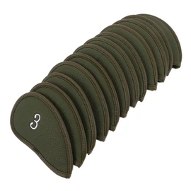 BESPORTBLE 12pcs PU Golf Club Iron Covers Thick Fake Protectors for Woods and Driver Durable Golf Club Head Covers Shielding from and Turf Elegant Green Set