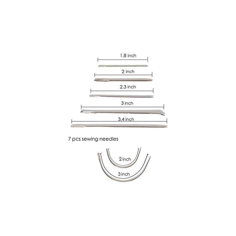 Fdit 12 Piezas Kit de Herramientas para Coser Cuero, Agujas
