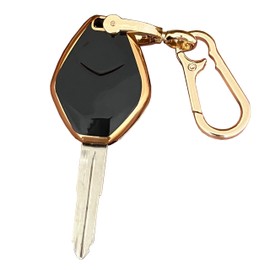 QIXIUBIA For Mitsubishi Key Fob Cover Smart Key Shell with Keychain Fit for Mitsubishi Eclipse Endeavor Galant Lancer Outlander (4-Button-Black)