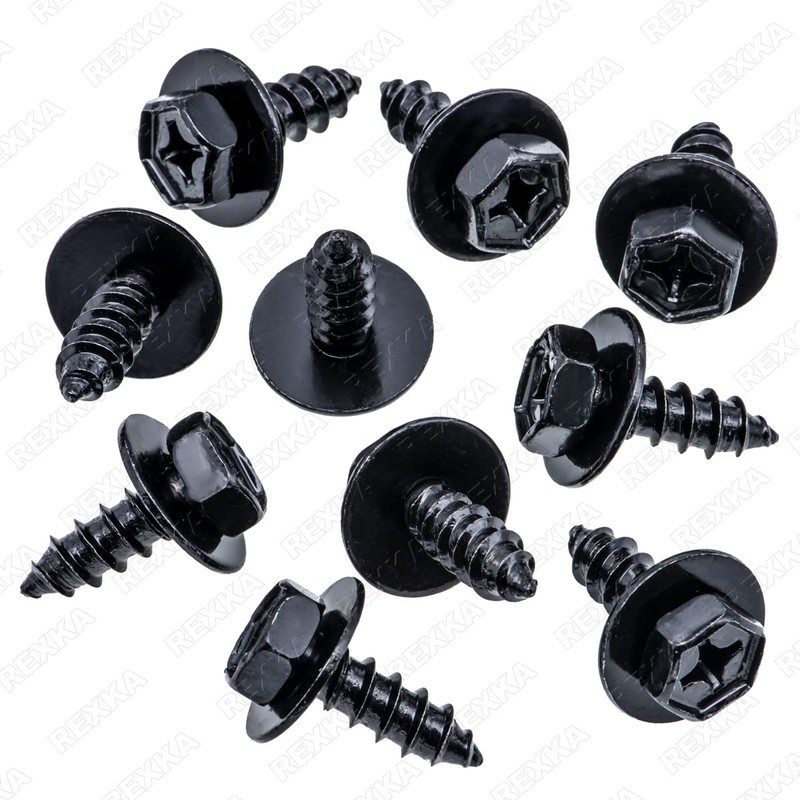 Rexka 10pcs Bumper Cover Mud Guard Rocker Molding Screw Bolt