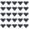 50Pcs 3‑Way Pneumatic Connector Quick PU Tube Hose Push in