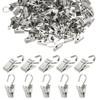 PATIKIL 100 Pcs String Light Hanging Clips, Stainless Steel Small Curtain Hooks Decoration Hanger for Outdoor Camping Christmas Light Ornament Craft Display