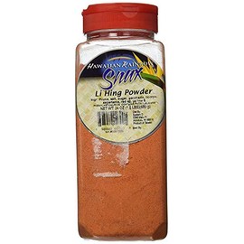 Plum Powder Li Hing Mui 24 Ounce Jar 1.5 Pounds With a Custom Made In Hawaii Sticker