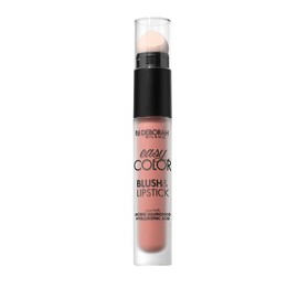 Deborah Milano Rouge & Lipstick Easy Color, 04 Peach Dreams, mit Hyaluronsäure und Mandelöl, Intensive Farbe und langer Halt auf Wangen und Lippen, 30 ml