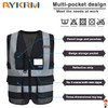 AYKRM Safety Vest Yellow Orange Black Folder Security Fire Protection