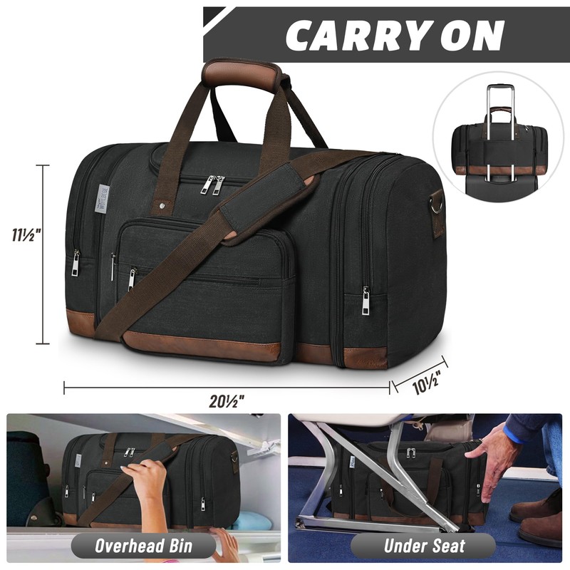 Wohlbege Duffle Bag for Travel,Overnight Weekend Gym Carry On Luggage