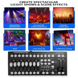  DMX Controller, DMX192 Console Mini DJ Light Controller Lighting Mixer Board Console for Light Shows Controller Panel Use for Editing Program1