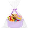 powerking Small Woven Basket with Gift Bags and Ribbons, Empty