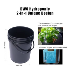 BIXIBIN 4-Bucket Hydroponic Growing System, Indoor/Outdoor Soilless Plant Kit with Deep Water Farming, Drip Irrigation, Air Pump for Vegetables, Fruits, and Flowers