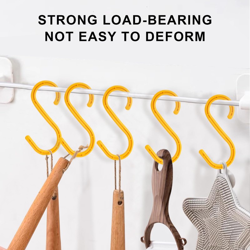Heavy Duty ABS S Hooks, 6 Pack, 8.26Inch, Yellow, Ideal