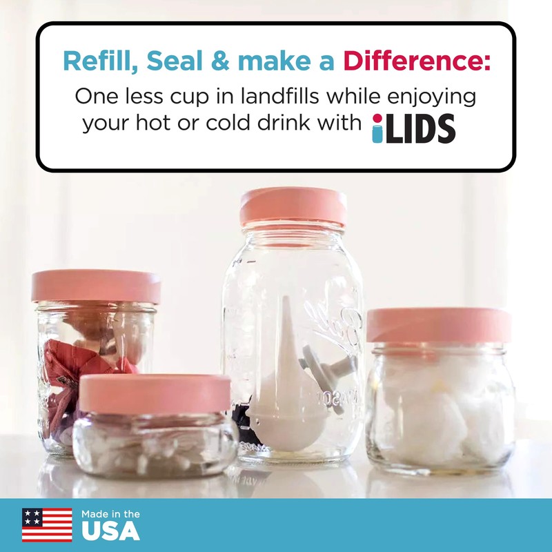 iLIDS Mason Jar Storage Lid, Wide Mouth, USA Made, Ocean