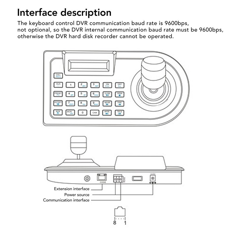 3D PTZ Camera Controller Strong Compatibility LCD Display with Joystick