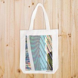 Cosmostarart Aesthetic Canvas Tote Bag with Bottom Gusset for Women - Reusable Grocery Large 13.8x15.7x3.5 Inch Shopping & Travel Tote (Dynamic Horizons)