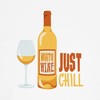 CafePress White Wine JUST CHILL Dog T Shirt Dog T-Shirt,