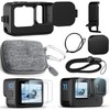 OKFUN Accessories Kit for Go Pro Hero12/Hero11/Hero10/Hero9 Black,Carrying Case+Silicone Case