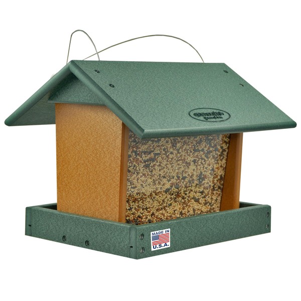 DutchCrafters Poly Hopper Bird Feeder, Large Hanging Bird Feeder for