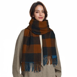 MUQU Scarf for Women - Winter Plaid Scarfs Long Scarves Ladies Tartan Blanket Fashion Soft Warm Shawls Wraps Stole